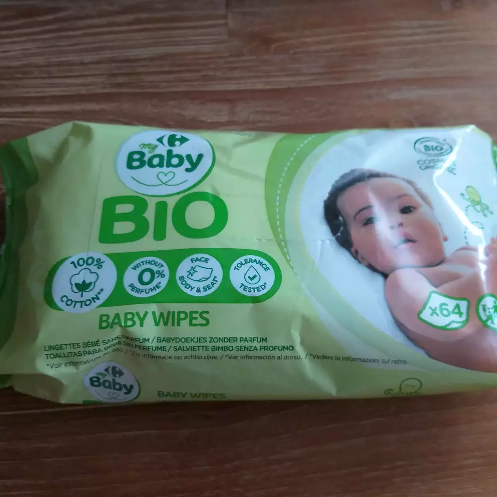 CARREFOUR BABY BIO - Lingettes bébé sans parfum