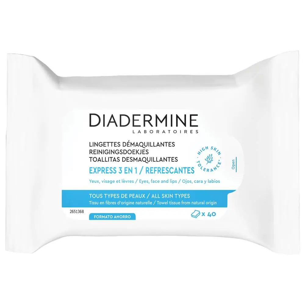 DIADERMINE - DIADERMINE LINGETTES DEMAQUILLANTES EXPRESS 3 EN 1 MAXI PACK SACHET DE 40